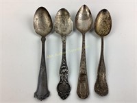 (4) Sterling souvenir spoons 69 grams
