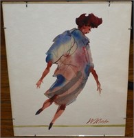 Wendell Mohr Signed Orig Watercolor Figural Art