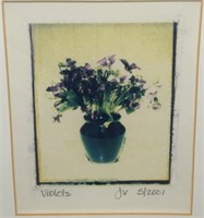 Jody Valentine Signed Orig "Violets" 5/2001 Art