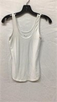 R6) SIZE SMALL 3/5 NO BOUNDRIES WHITE TANK TOP