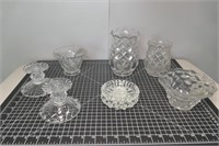 Clear Glass Candle Holders & Misc.