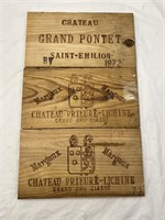 3 Vintage Wine Crate Boards