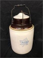 LARGE NO. 3 WESTERN STONEWARE CROCK WITH LOCKABLE