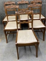 (6) Vintage Rose Carved Chairs