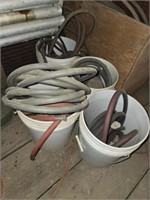 Lot of 4 buckets of hoses