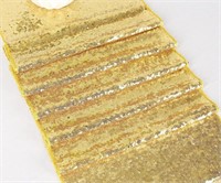 Gold Sequin Table Runner 14x80 inch Glitter Fabric