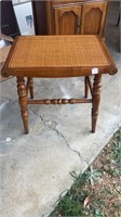 Maple Stenciled Ruse Seat Vanity Stool