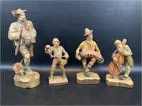 Black Forest Style Wood Carved Figurines