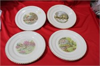 A Set of 4 Currie And Ives Bread Plate