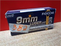 FIOCCHI 9mm Luger FMJ 115g 1200fps 50rd