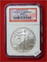 2006 American Eagle NGC MS69 1 Ounce Silver
