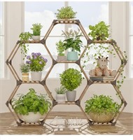New Hexagonal Plant Stand Indoor, Wood Outdoor