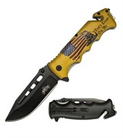 Don't Tread Spring Assisted Knife Embossed Design