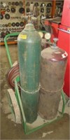 Oxygen acetylene tanks with Harris model No. 62