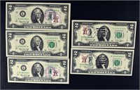 5 1976 $ Bicentennial First Day Issued Stamped