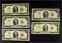 5 - 1962 $2 Red Seal United States Notes