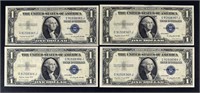 4 Consecutive 1935 $1 Silver Certificates
