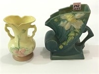 Lot of 2 Pottery Vases Including Roseville