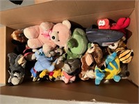 3 Boxes of Stuffed Animals & Dolls, Many DIsney