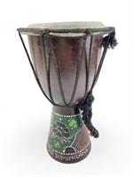 Dominican Republic Turtle Dot Painted Djembe Drum