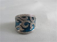 Sterling Silver & Enamel Ring