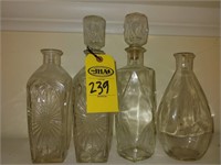 4 Whiskey Glass Decanters