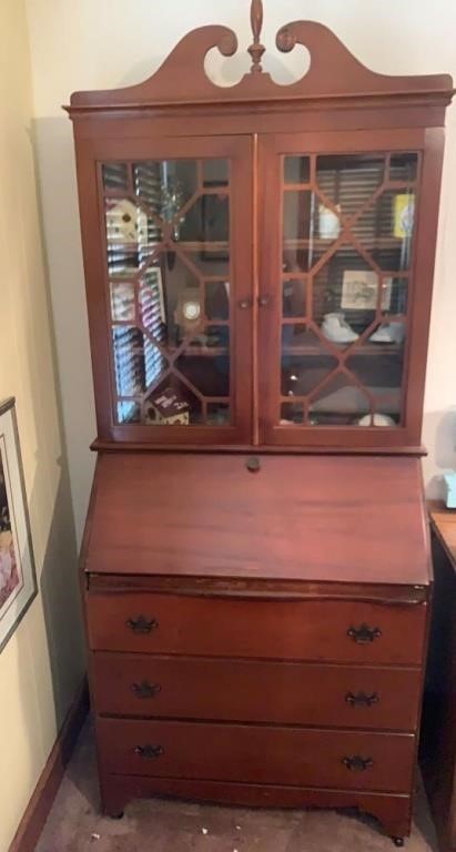 Secretary Desk with Drop Down Front, Shelves