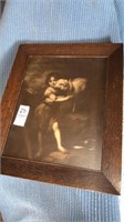 Antique Saint John picture in wooden frame. 11 x