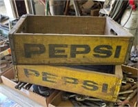 Two Pepsi Cola Wood Boxes