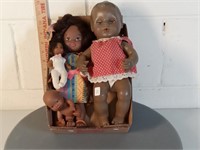flat of vtg Black Americana dolls