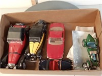 flat with 2 die cast cars + model cars