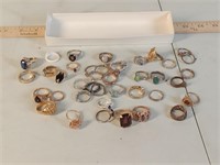 group of costume jewelry rings