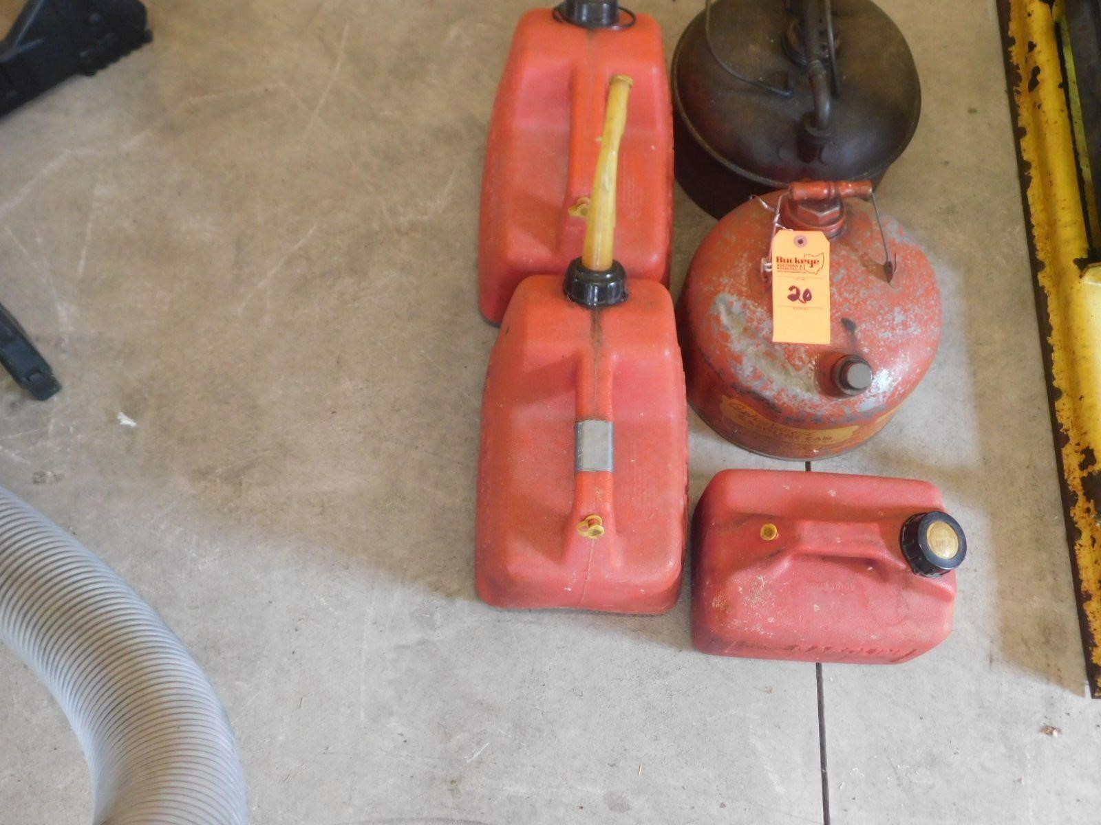 Lot 20  (5) Gas Cans.