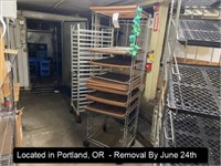 BREAD RACK ON CASTERS (LOCATED IN BASEMENT)