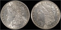 1921 & 1921-S MORGAN DOLLARS AU/BU