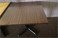 2 36” Square Wood Grain look dining table + Base