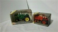 2 Ertl toy John Deere tractors