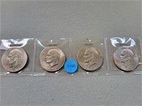 4 Eisenhower dollars; 1776-1976, 1972, 1974, 1977.