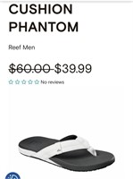 Size 8 reef men CUSHION PHANTOM sandal - white