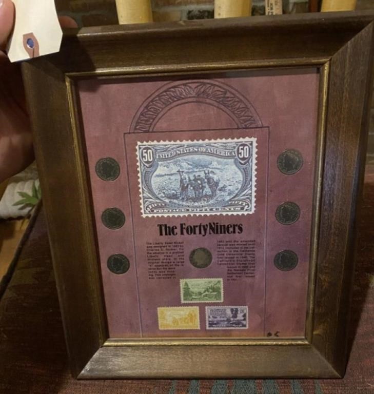 Framed "Forty Niners" Liberty Head Nickels