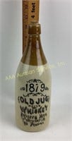 1879 Old Jug Whiskey Stoneware Corked Bottle