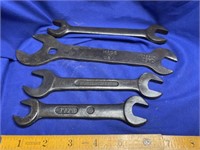 4 Vintage Open End Wrenches