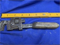 Vintage 8" Pipe Wrench with Wooden Handle