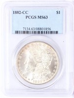 Coin 1882-CC  Morgan Silver Dollar PCGS MS63