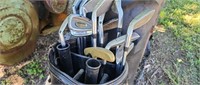 Vtg Golf Clubs Irons Putters & Bag