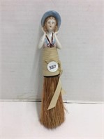 Vintage Clothing Brush - Half Porcelain Doll,
