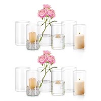 WFF8733  Glasseam 6" Clear Glass Hurricane Vases,