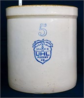 Vintage Uhl 5 Gallon Crock See Photos
