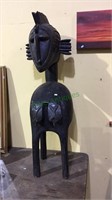 Extra large carved wood African statue figure, 3