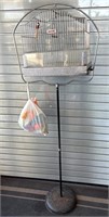 Vintage Pedestal Bird Cage with Bag of Toys 21” x
